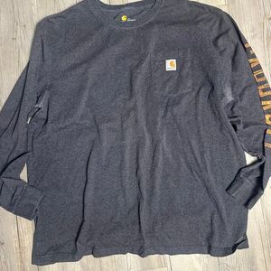 Carhartt Men's Grey and Navy Shirt